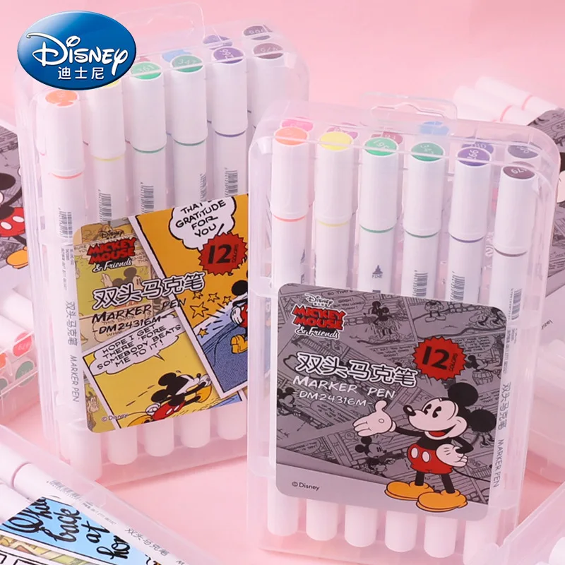 Дисней мультфильм масляный маркер Микки арт маркеры кисть Маус двойная головка