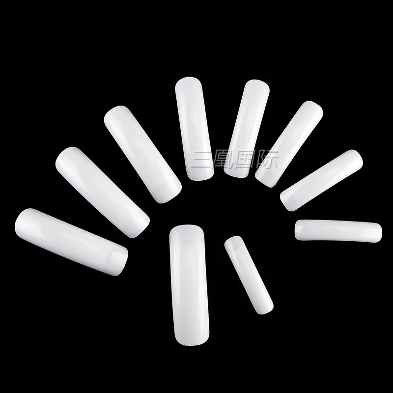 500 шт. накладные ногти половинчатая полная крышка белый натуральный акриловый