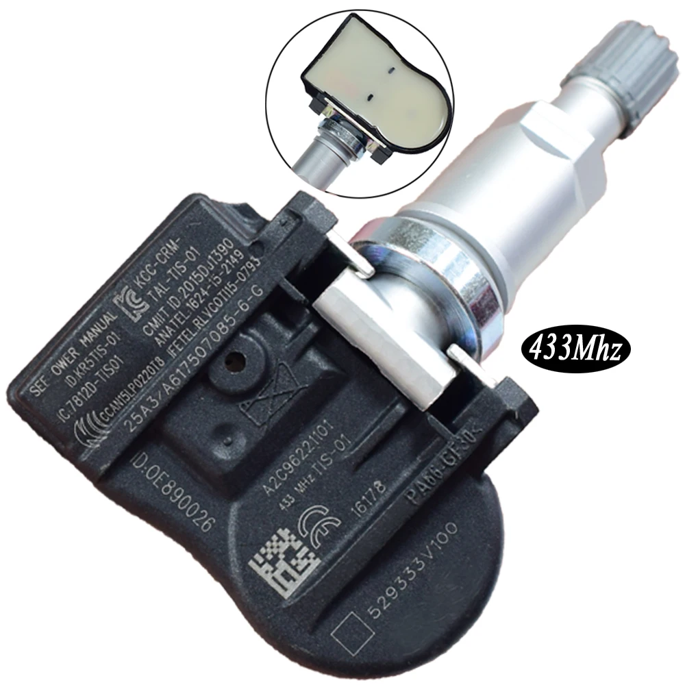 1Pcs New Car TPMS Sensor Tire Pressure Monitor System For Hyundai iX350 Asuna Sunrunner 433Mhz 52933-3V100 529333V100 | Автомобили и