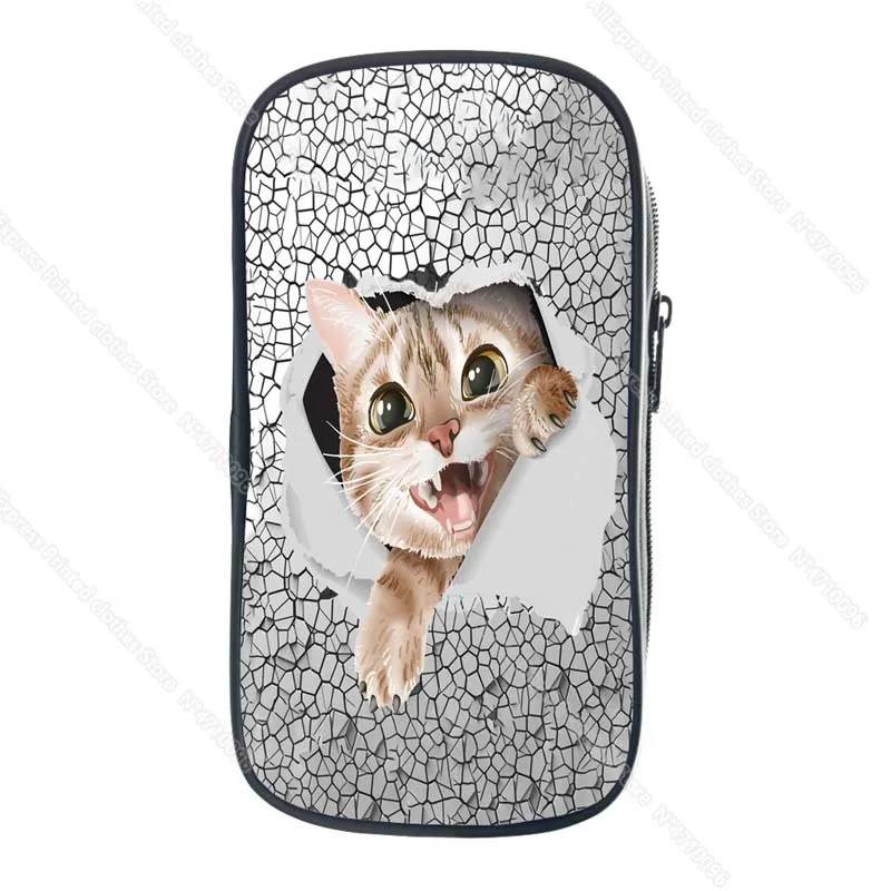 

Kids 3D Cat Print Pencil Case for Girls Boys Children Cartoon Pencil Box Students Anime Pen Bags Teens Stationery Storage Bags