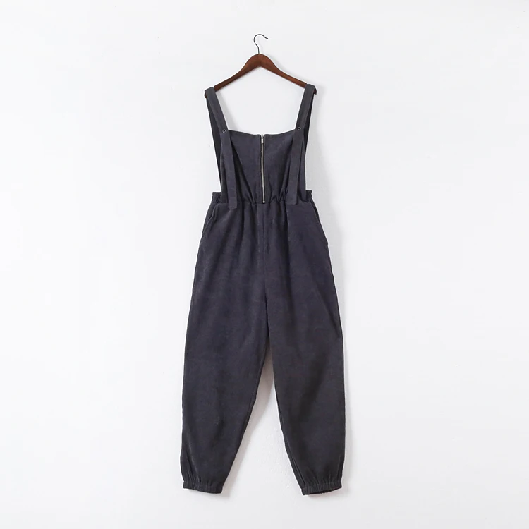 Женский хлопковый вельветовый комбинезон Свободный Повседневный комбидресс на