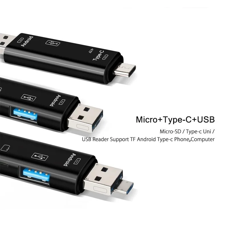 5 в 1 Многофункциональный Usb 3 0 Тип C/Usb /Micro Usb/Tf устройство чтения карт памяти