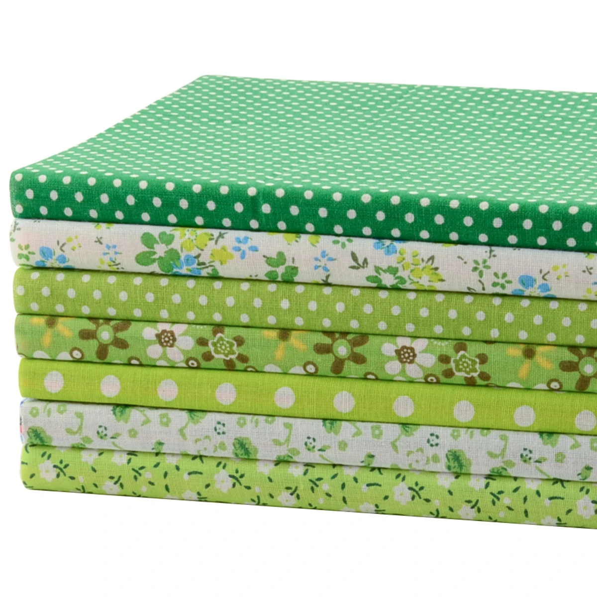 7 шт. 50 см x свежая зеленая серия хлопчатобумажная ткань в стиле пэчворк четверть