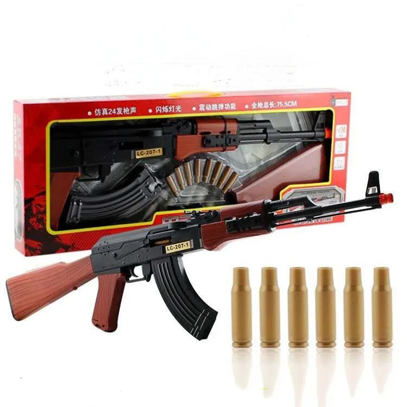 Пластик AK47 электрическая звуковая пистолет игрушечное оружие для Аксессуары игр