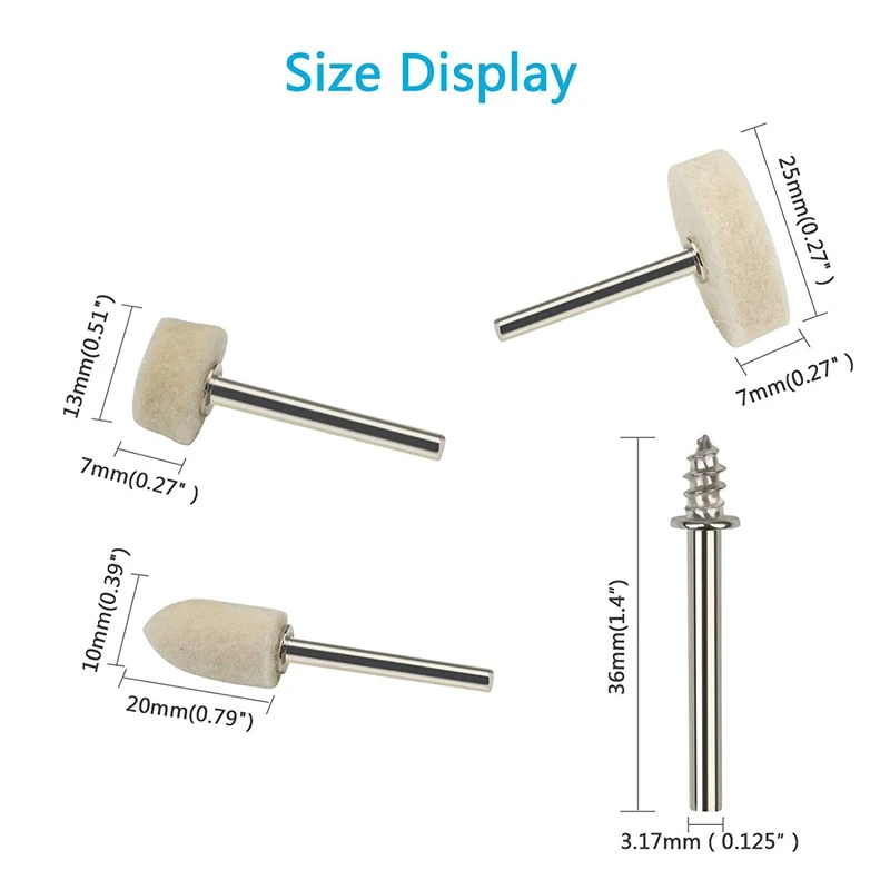 Набор полировальных тарелок GTBL из шерстяного войлока 123 шт. для вращающихся