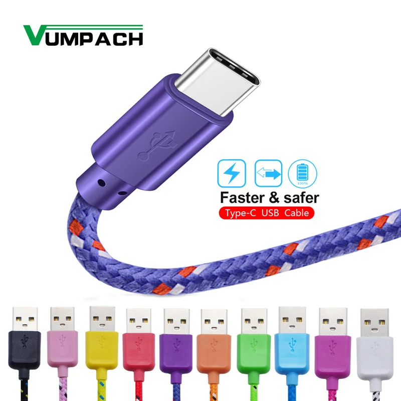 Кабель Vumpach USB Type C для быстрой зарядки 1 м зарядное устройство huawei p9 p10 p20 10 pro samsung S9