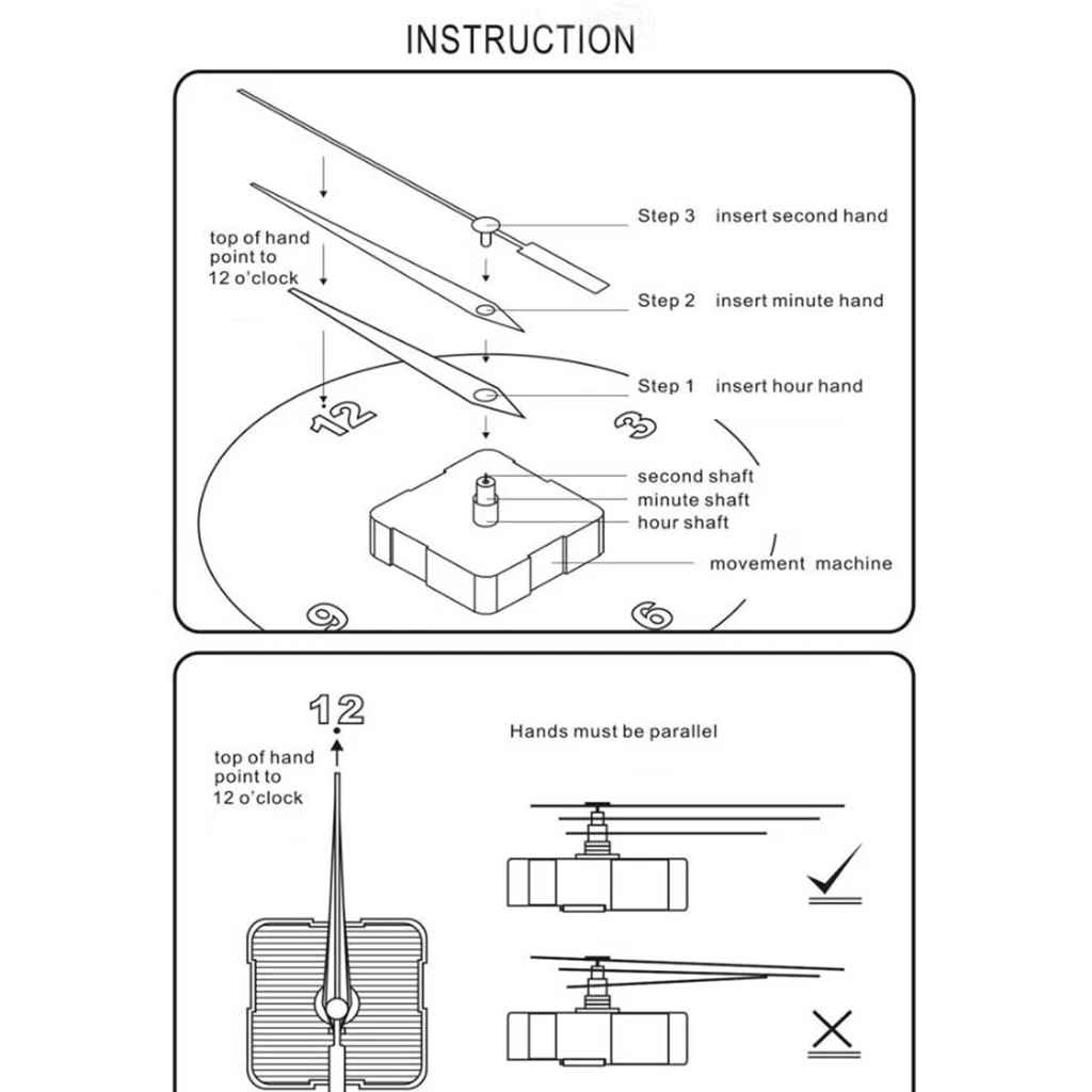 

Clock Movement Mechanism, 0.83 Inch Maximum Dial Thickness, 31mm Total Shaft Length