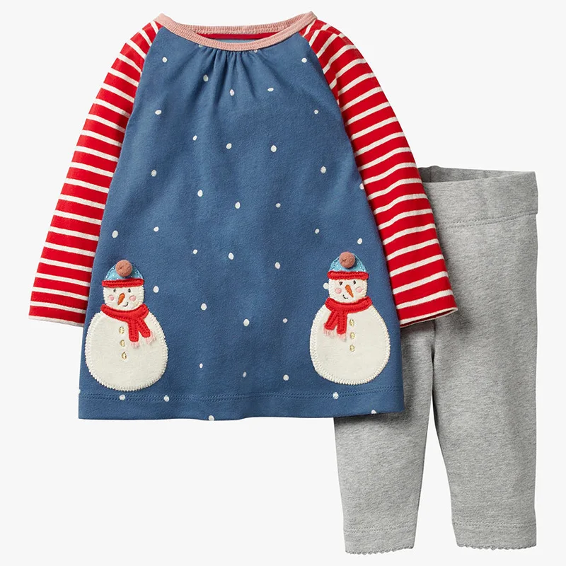 Little maven 2-7Years Осень Кролик Pattern Хлопок Малыш Девушка Комплект Одежды детская Осень Бутик Наряды Комплекты Для Ребенка