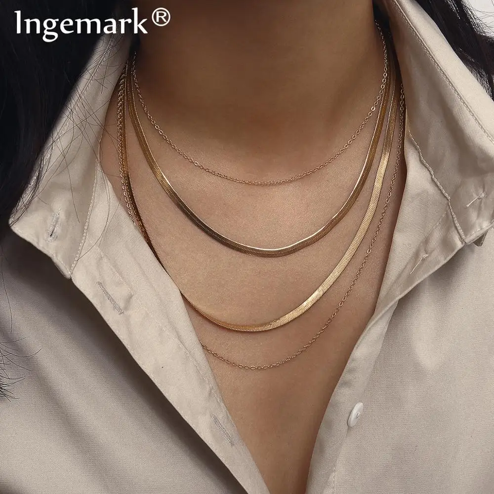 

Bohemian Layered Tassel Choker Necklace Pendant for Women Gothic Gold Color Snake Twist Chain Necklace Statement Jewelry