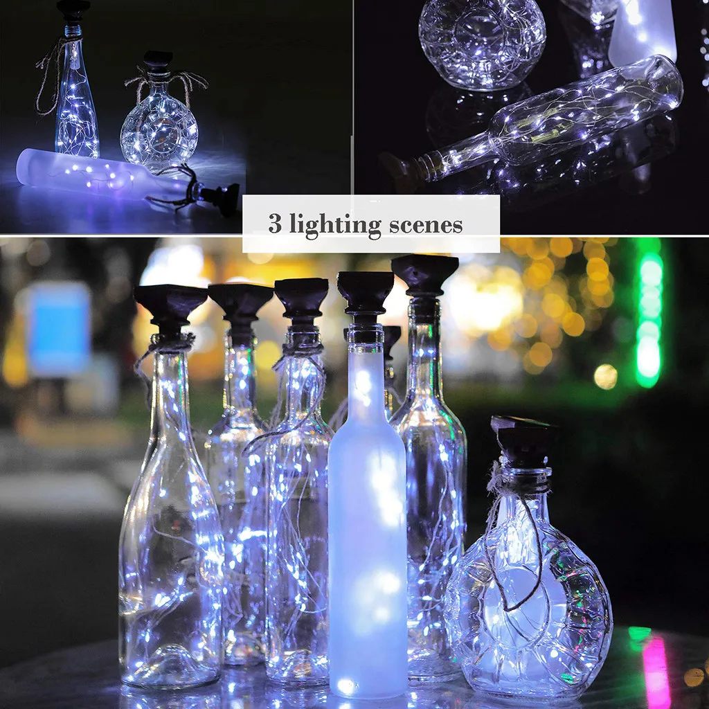 

3Pcs Solar Energy Cork Shaped LED Light Starry Light Wine Bottle Lamp DIY String Lights Fairy Lamps Night Light Garden Decoratio
