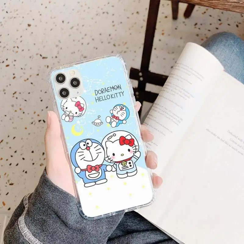 

Cute Cartoon Doraemon Phone Case Transparent for iPhone 11 12 mini pro XS MAX 8 7 6 6S Plus X 5S SE 2020 XR