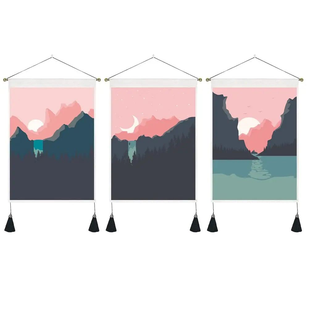 

Mountain Sunset Tapestry Mountain Tapestry Forest Tree Popular Wall Hanging Tapestry Nature Landscape For Home Dorm Living Room
