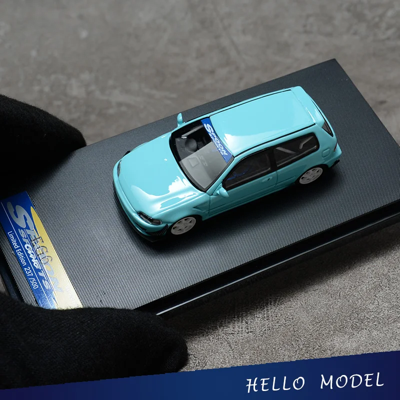 

Ym модель 1:64 Honda Civic EG6 Tiffany Blue Ограниченная Коллекция смоляная металлическая модель под давлением, игрушка в подарок