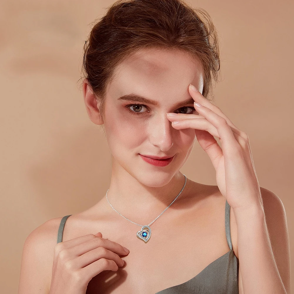 Ожерелья и подвески из серебра 925 пробы с цирконием цепочка ожерелье двойным