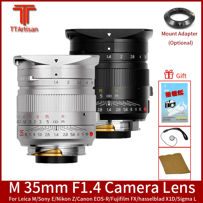 Крепление объектива TTArtisans M 35 мм F1.4 ASPH Full Fame для камеры Leica M240 M2 M3 M6 M7 M8 M9 M9p M10 M262 |