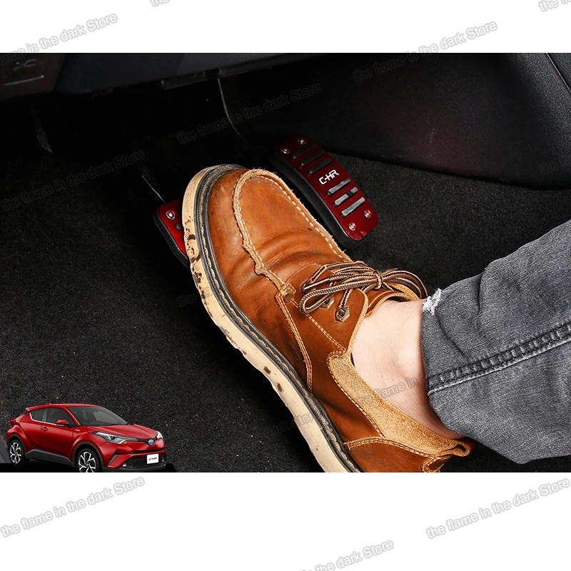 

lsrtw2017 aluminum alloy car accelerator brake pedal cover for toyota 2017 2018 2019 2020 chr auto styling c-hr accessories