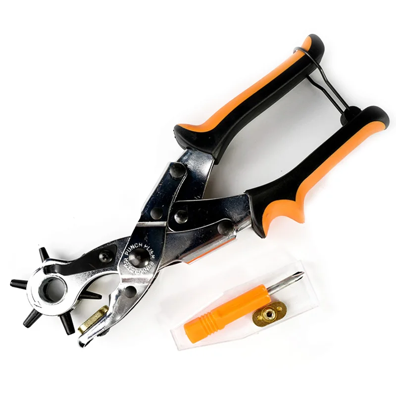 Промо акция! Кожаный Перфоратор с кожаным ремнем Набор отверстий 6 отверстиями