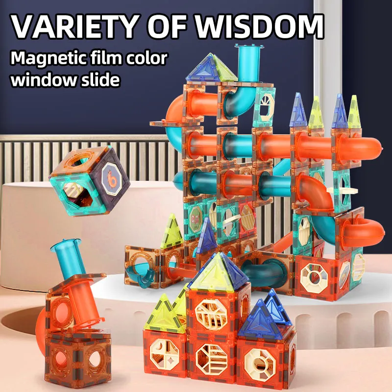 Магнитный строительный блок магнитный лабиринт гоночный шар Мраморная трасса