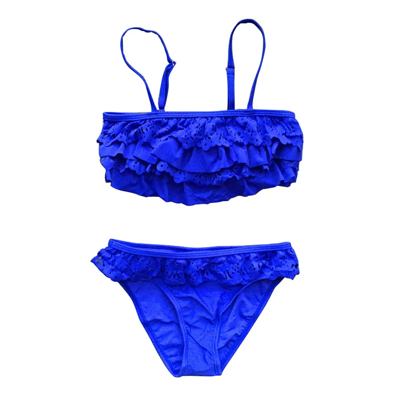 Купальник из двух частей с низкой талией и бретельками купальник воланами для