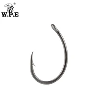 w p e 3pack5pack coating fishing hook 468 high carbon steel barbed wide gape curve shank carp fishing hook hair rig