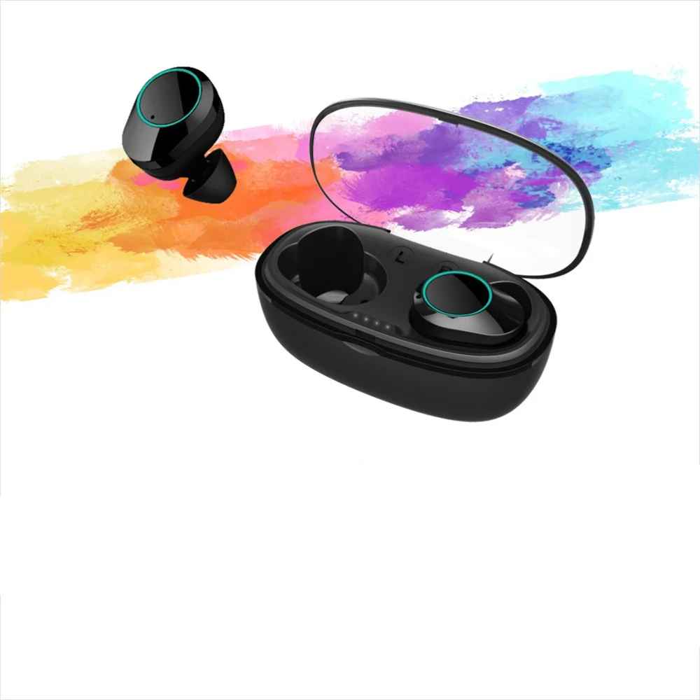 

Waterproof Wireless Earphones In Ear Earbud Outdoor Headphones with Charging Dock (Black)