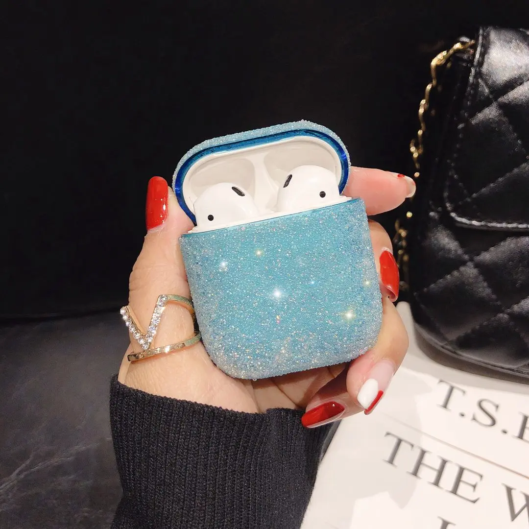 Роскошный чехол для AirPods, Звездные блестящие алмазные наушники, жесткий защитный чехол для Airpods 2/1, беспроводной чехол для наушников