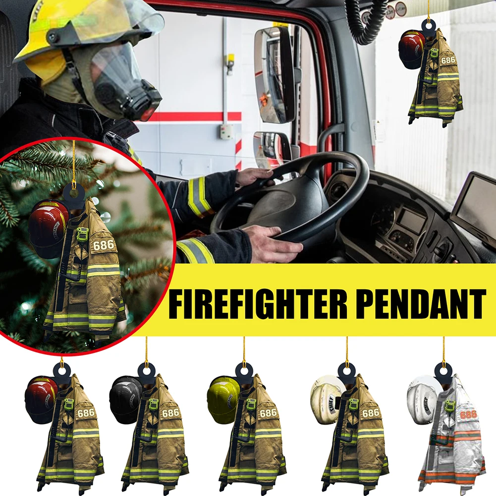 

Creative Christmas Ornaments Firefighter Xmas Tree Hanging Pendant for Car Home Living Room Decoration New Year Gifts