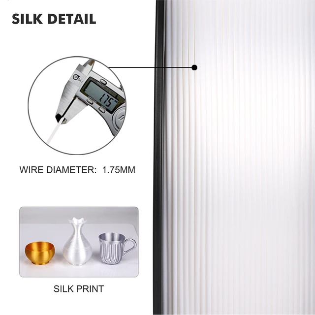 SUNLU SILK PLA Filament 5KG 5PCS Silky Printing Effect For 3D Printer Printing Material 1KG/2.2LBS Spool Tolerance +/-0.02mm 2