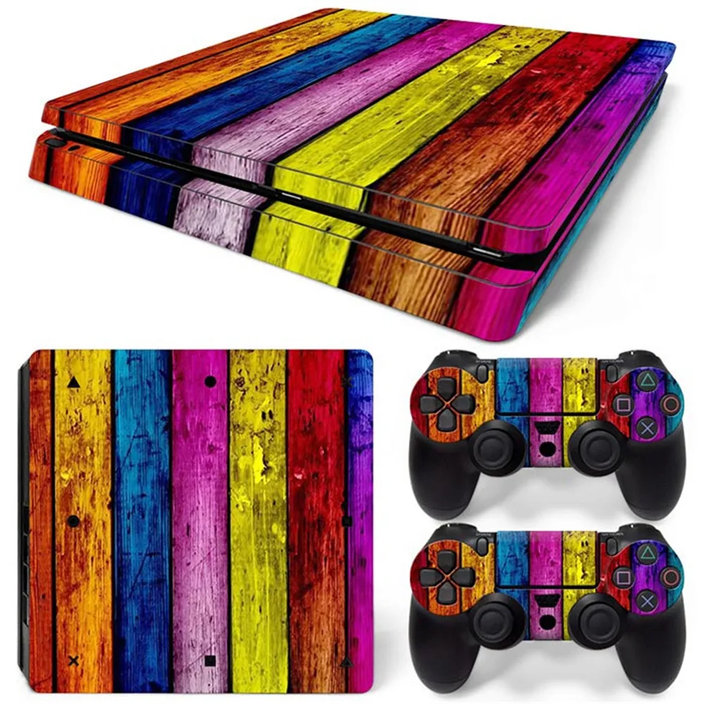 Деревянный дизайн для PS4 slim Skin, дизайнерская наклейка для PS4 SLIM System plus, две наклейки для контроллера PS4 Camo design sticker (art.: 7a6b15dbf) - 7a6b15dbf