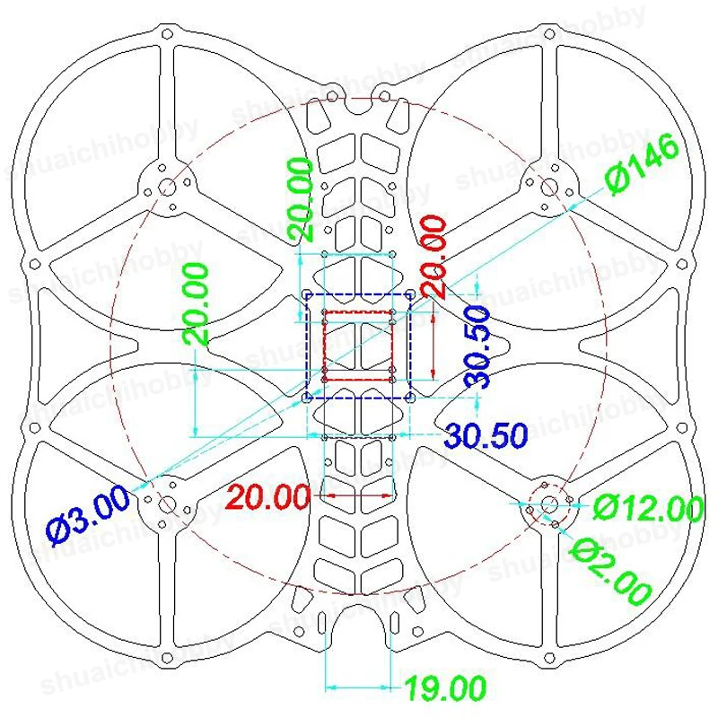 

1set Badboy 3in 146 3inch Full Carbon Rack Wheelbase 146mm for Indoor FPV Duct RC Drone Frame with Antenna 3D Print Base Holder
