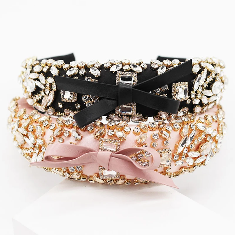 Ручная работа полностью украшенная стразами барочная головная повязка