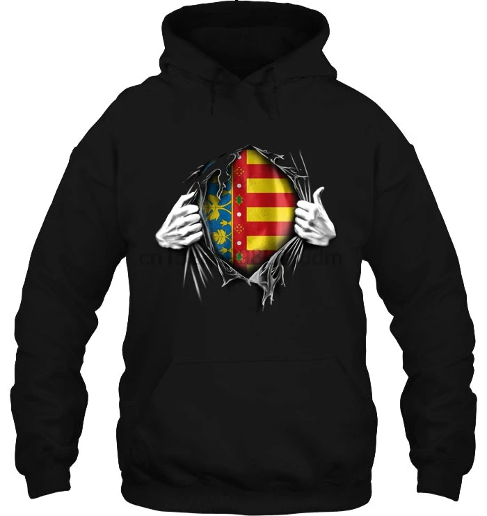 Мужская толстовка с флагом Валенсии женская уличная одежда |