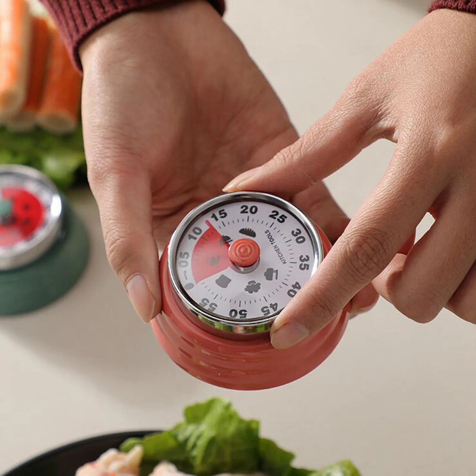 

Кухонный таймер, магнитные часы круглой формы с точным таймером, механический сплав, новинка, обратный отсчет, часы для приготовления пищи, ...