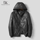 Мужские Куртки из натуральной кожи, кожаные пуховики, зимнее теплое пальто с капюшоном из овечьей кожи + утиный пух 5XL 1822