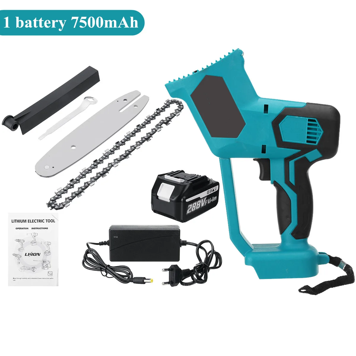

18V 8 Inch 1500W Electric Saw Chainsaw Brushless Motor with lithium Battery Rechargeable Wood Cutter For 18V Makita Battery