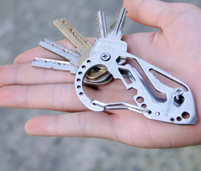

EDC Stainless Multi Tools Keychain Screwdriver Wrench Carabiner Pocket Tools