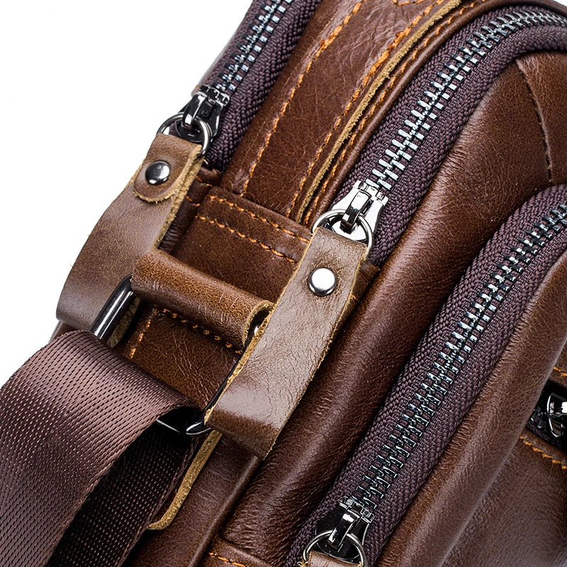 Новый дизайн брендовая мужская сумка через плечо из натуральной кожи маленькая