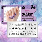 Трафарет BigBang из нержавеющей стали для дизайна ногтей, красивые штамповочные пластины со звездами и созвездиями, трафарет для нейл-арта, Galaxy