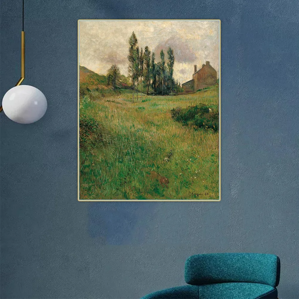 Картина маслом на холсте Собака бегает по лугу