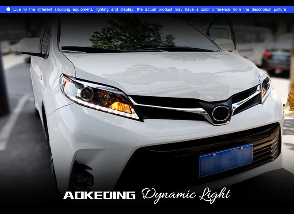 Фара для автомобиля Toyota Sienna 2011- фары Противотуманные фары Дневные ходовые огни DRL H7 светодиодный Биксеноновая лампа автомобильные аксессуары