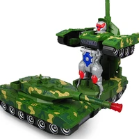 electronic deformation car universal music tank toy led electric robot transformation sports vehicle model for boys xmas gift