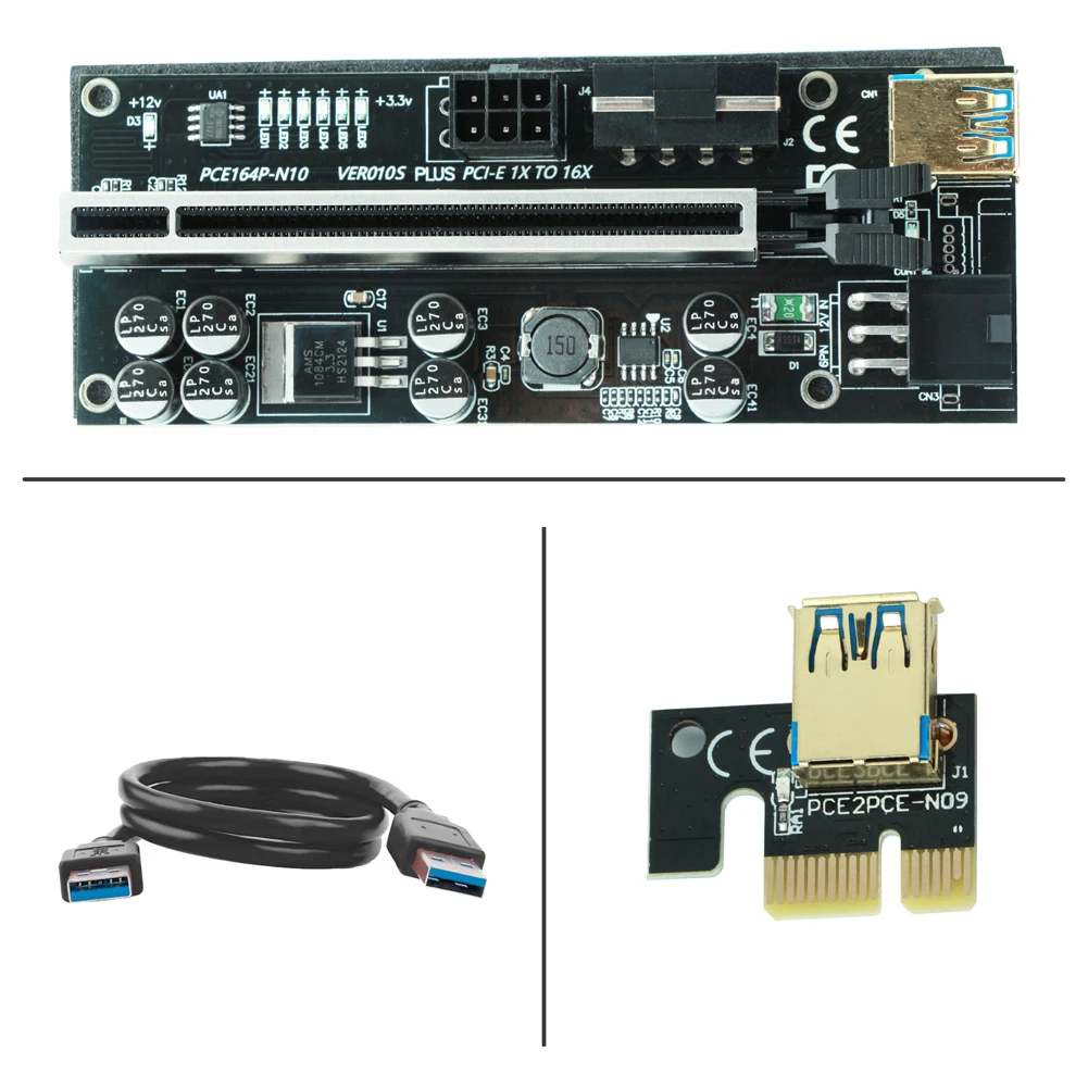 Карта расширения Ubit LED PCI-E USB 3 0 кабель-переходник 6 контактов Sata для майнинга Ethernet |