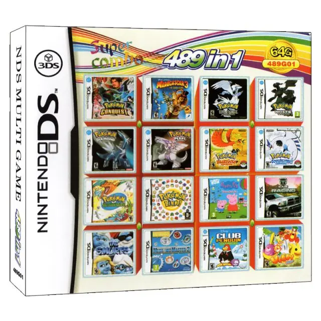 

489 In 1 Video Game Card Game Compilation For DS/3DS/2DS Console