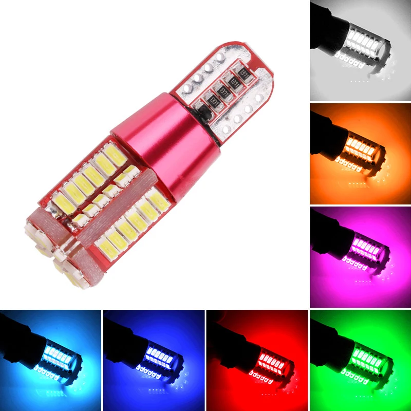 

T10 LED Bulbs 168 192 W5W 3014 57SMD Canbus No Error Car Marker Light Parking Lamp Wedge Bulb 6000K White Red Blue Yellow 12V