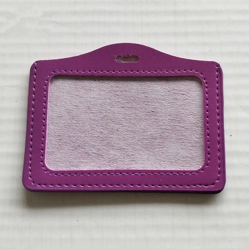 Purple Женский и мужской PU держатель для карт, значки и аксессуары для больниц, медсестер, школы, входная защита для карт и нагрудных карт, поперечный стиль - Цвет: Purple