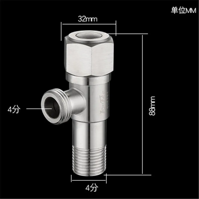 

12Pcs G1/2 304 Stainless Steel Faucet Triangle Angle Valve Hot Cold Water Faucet Toilet Bathroom Shower Faucet Tap Room