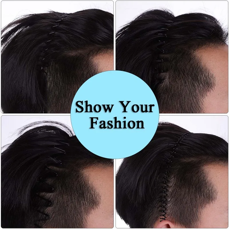 

6pcs/Set!! Fashion Wave Mens Women Unisex Black Wavy Hair Head Hoop Band Sport Headband Hairband Hair Accessories