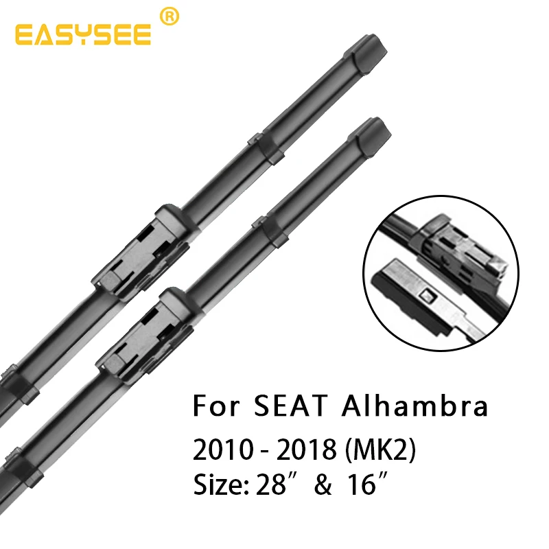 Car Windscreen Wiper Blades for SEAT Alhambra Fit Side Pin Arms / Heavy Duty Hook /Push button Model Year from 1995 to 2018 | Автомобили и