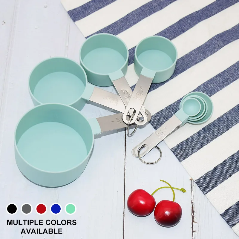 8 шт. мерные чашки из нержавеющей стали и мерная ложка лопатка кухонный