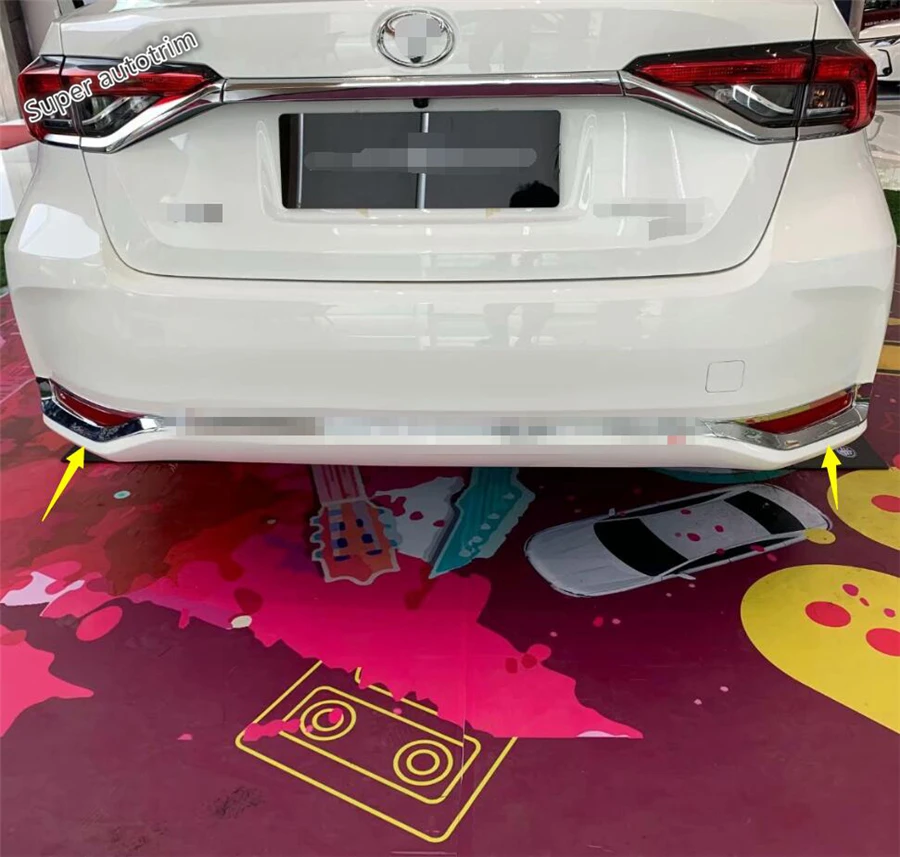 

Chrome Rear Tail Fog Lights Foglight Lamp Frame Cover Trim Fit For Toyota Corolla 2019 2020 2021 ABS / Accessories Exterior